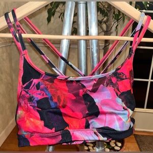 Athleta Criss Cross Padded Bra Yoga Exercise Multi Red